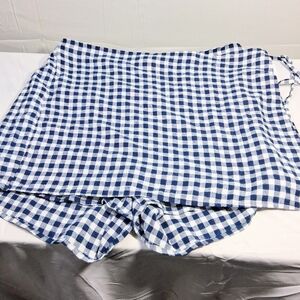 Old Navy NWT XL Wraparound Blue Gingham Shorts/Skorts